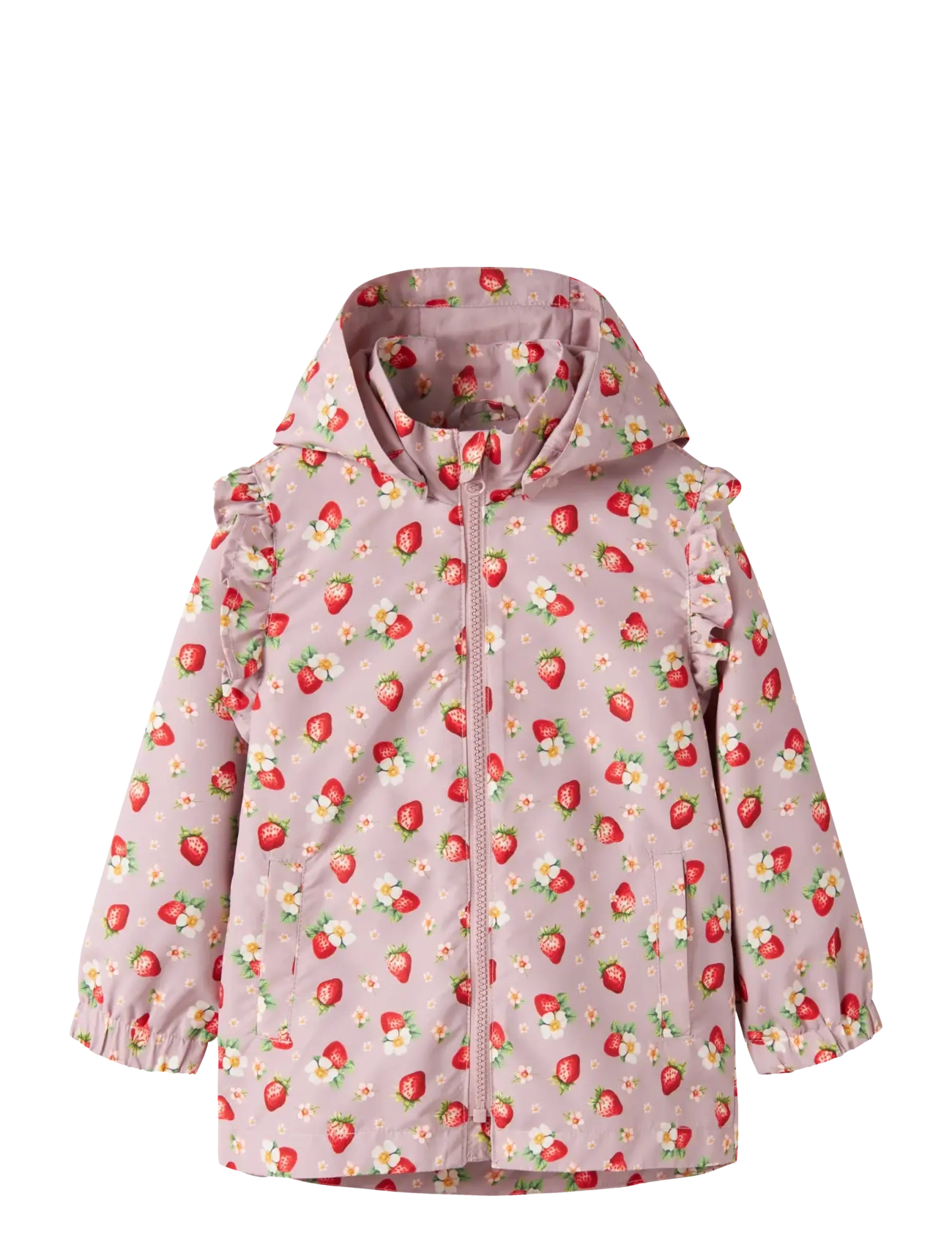 name it NMFMAXI JACKET LI FRILL AOP - Rain jackets - KEEPSAKE LILAC / pink/rose