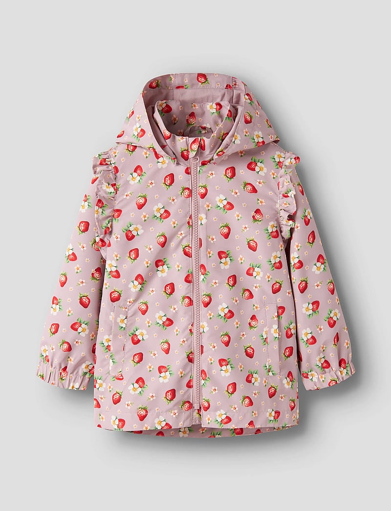 name it - NMFMAXI JACKET LI FRILL AOP - regenjacken - keepsake lilac - 0