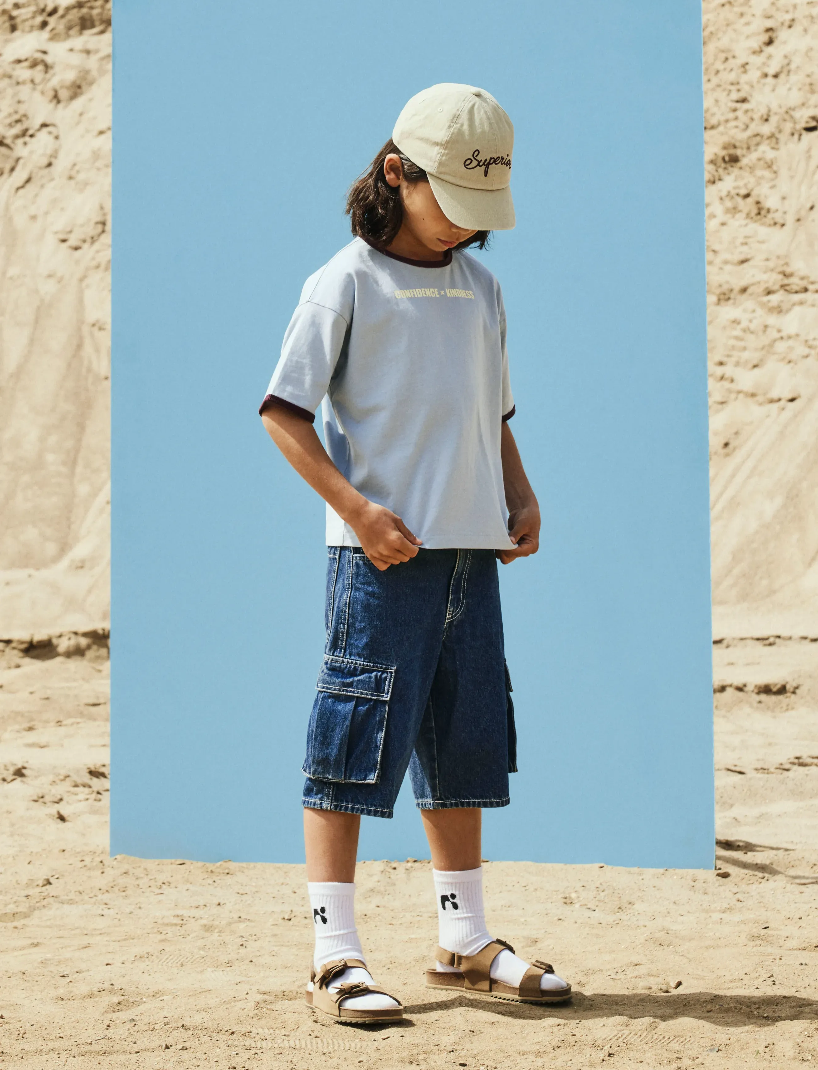 name it - NKMBEN SK DNM CARGO BERMUDA 2800-IM - cargo shorts - dark blue denim - 3