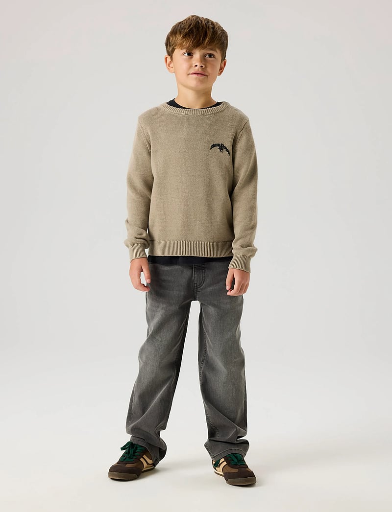 name it - NKMBRADY LS LOOSE KNIT BOX - trøjer - vintage khaki - 3
