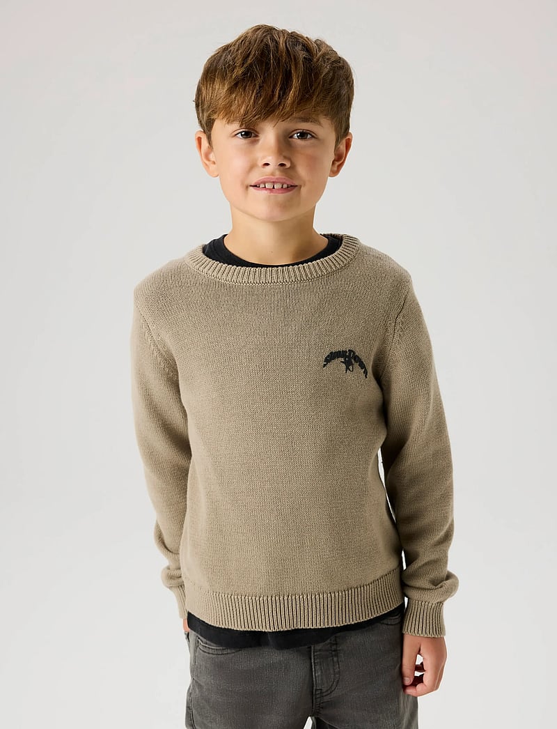 name it - NKMBRADY LS LOOSE KNIT BOX - trøjer - vintage khaki - 4