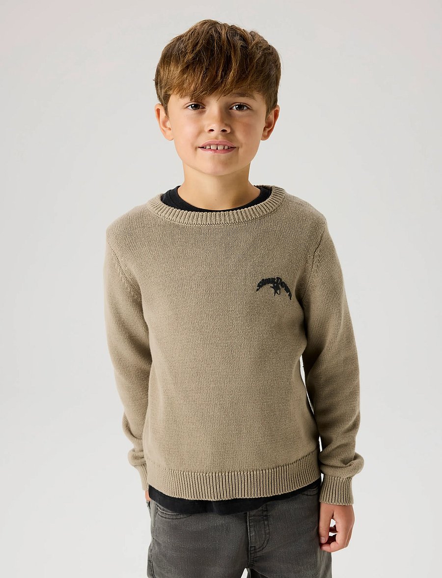 name it - NKMBRADY LS LOOSE KNIT BOX - pullover - vintage khaki - 4