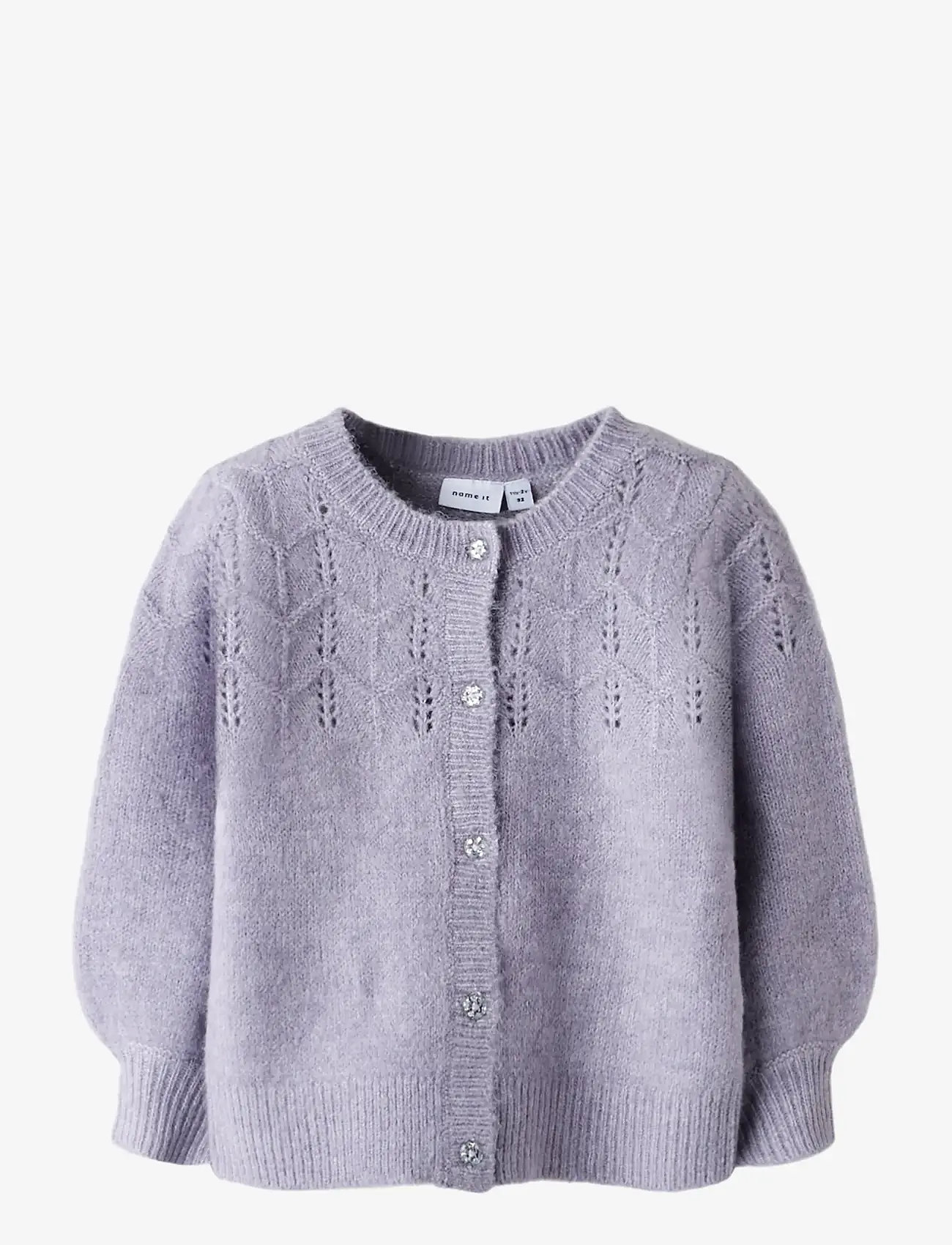 name it - NMFBATRILLA LS KNIT CARD - cardigans - lavender gray - 1