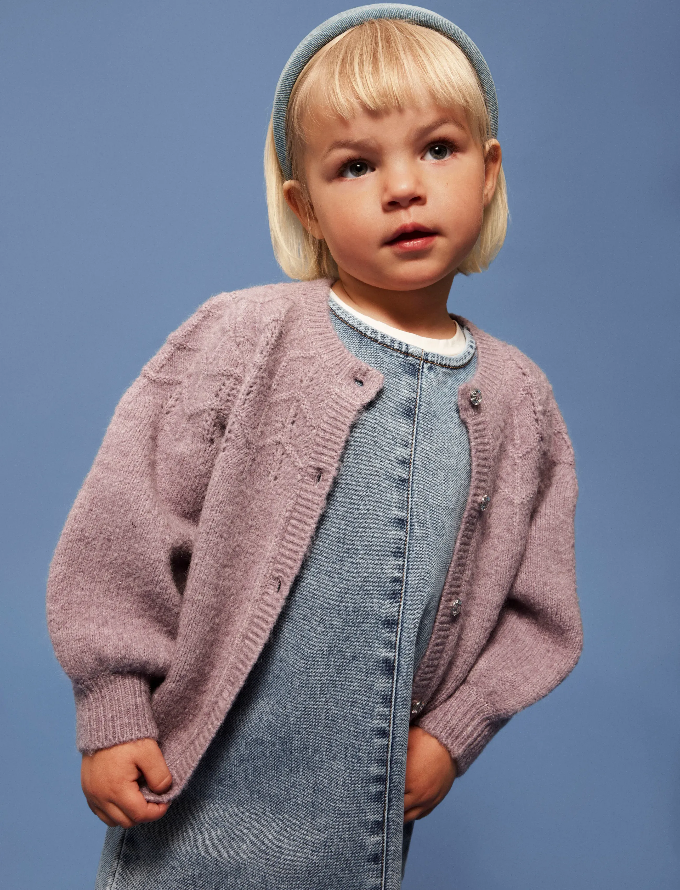 name it - NMFBATRILLA LS KNIT CARD - cardigans - lavender gray - 4