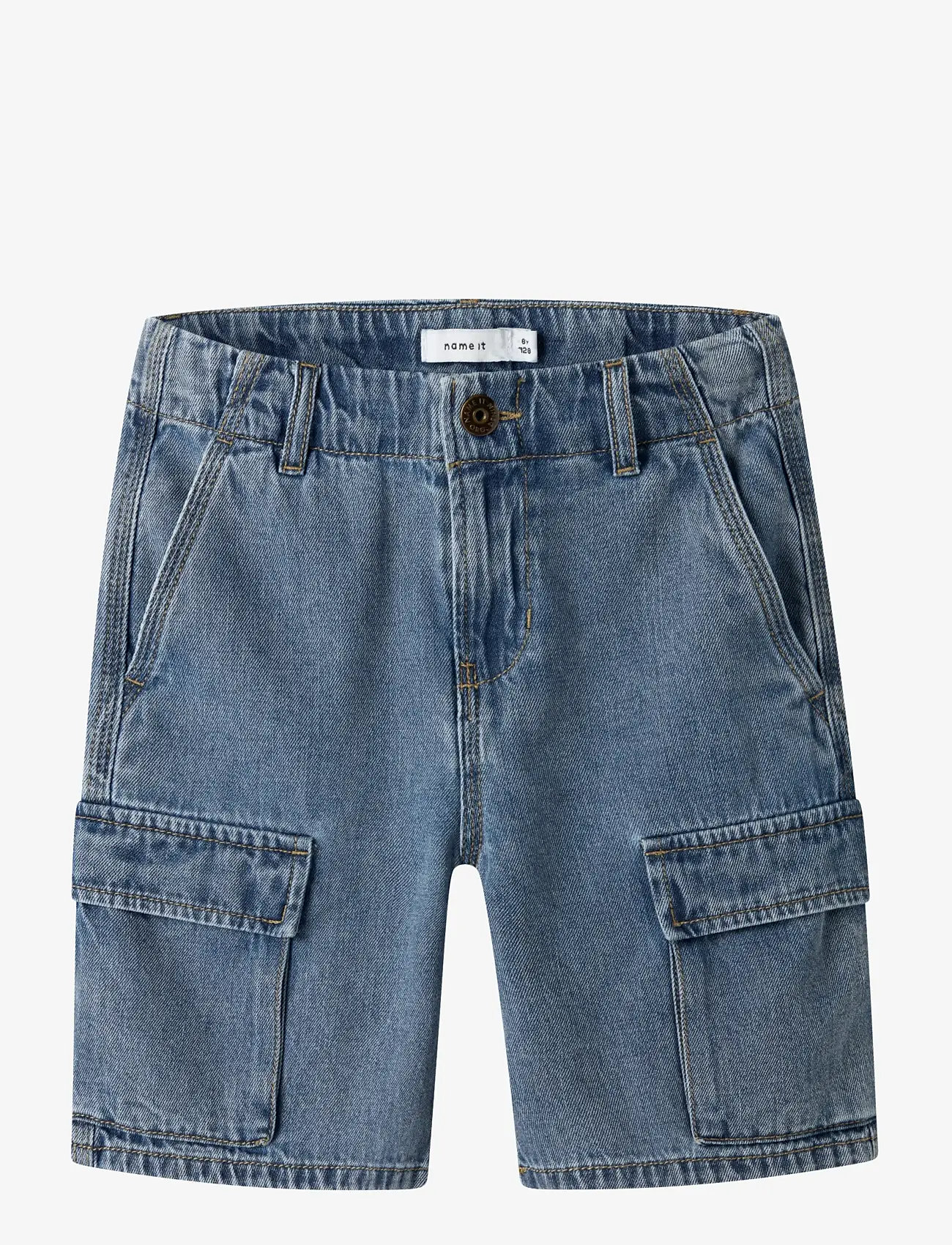 name it - NKMRYAN L DNM CARGO SHORTS 8250-OZ - cargo shorts - medium blue denim - 0