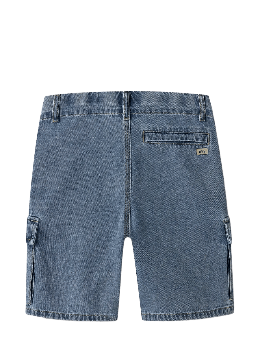 name it - NKMRYAN L DNM CARGO SHORTS 8250-OZ - cargo shorts - medium blue denim - 1