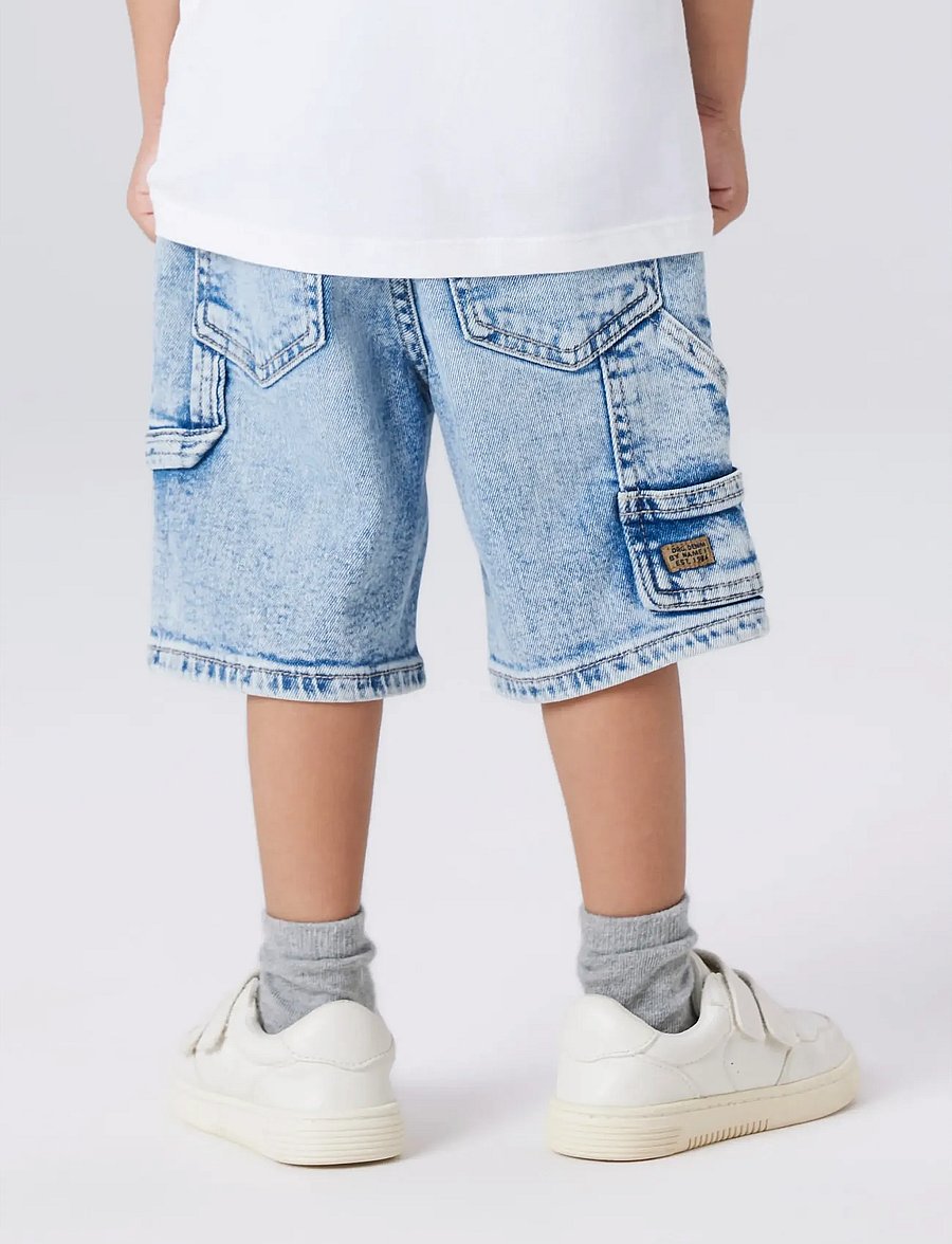 name it - NMMBEN LOOSE DNM BERMUDA 8620-BC NOOS - lühikesed kargopüksid - light blue denim - 0