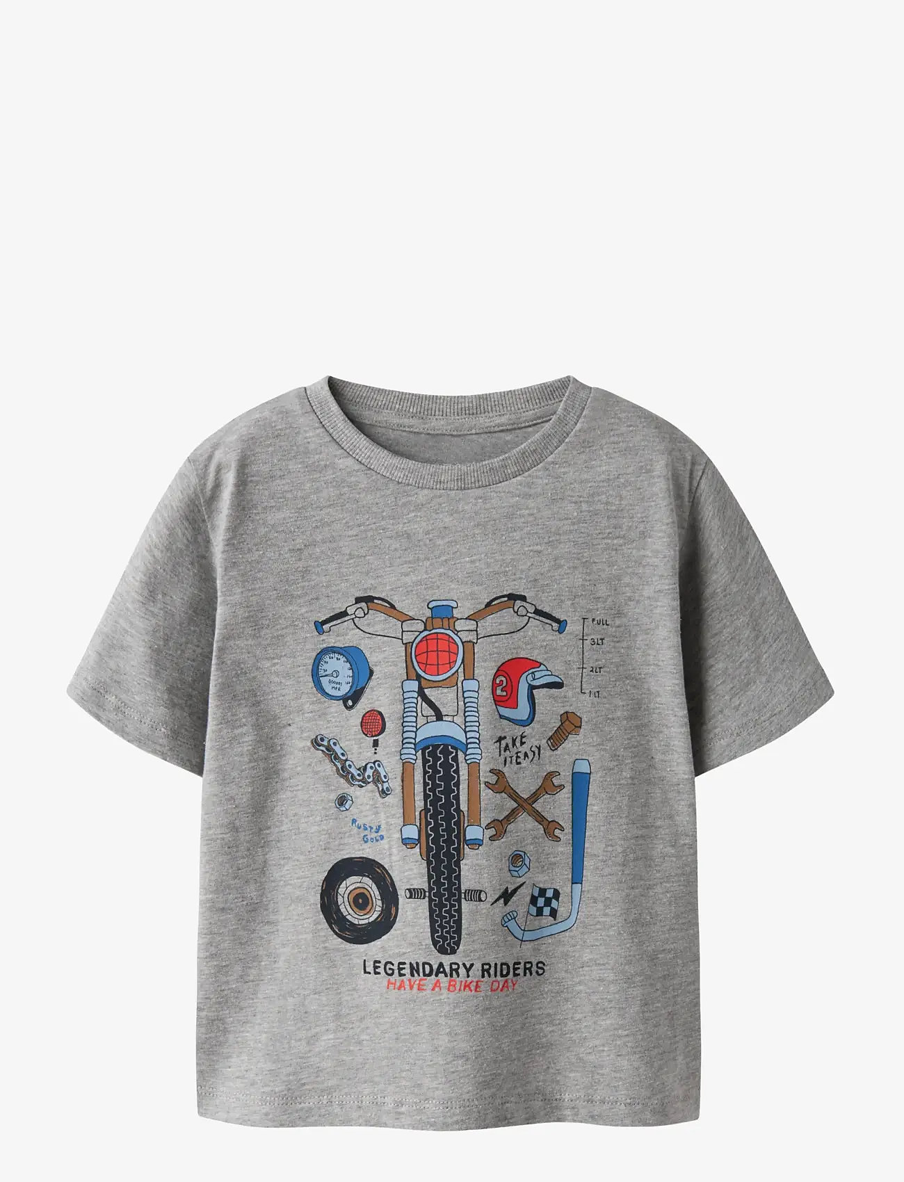 name it - NMMBO SS NREG TOP BOX - kortærmede t-shirts - grey melange - 1