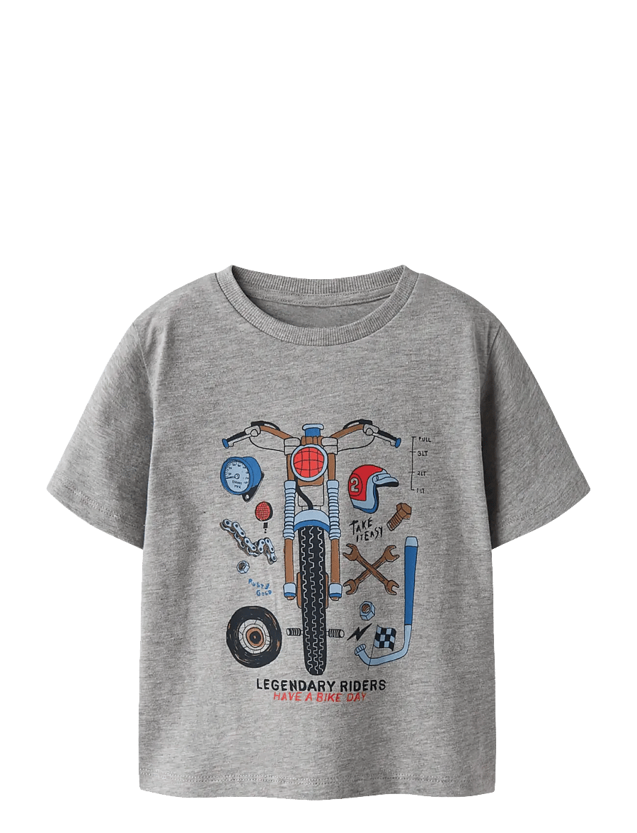 name it - NMMBO SS NREG TOP BOX - kortärmade t-shirts - grey melange - 1