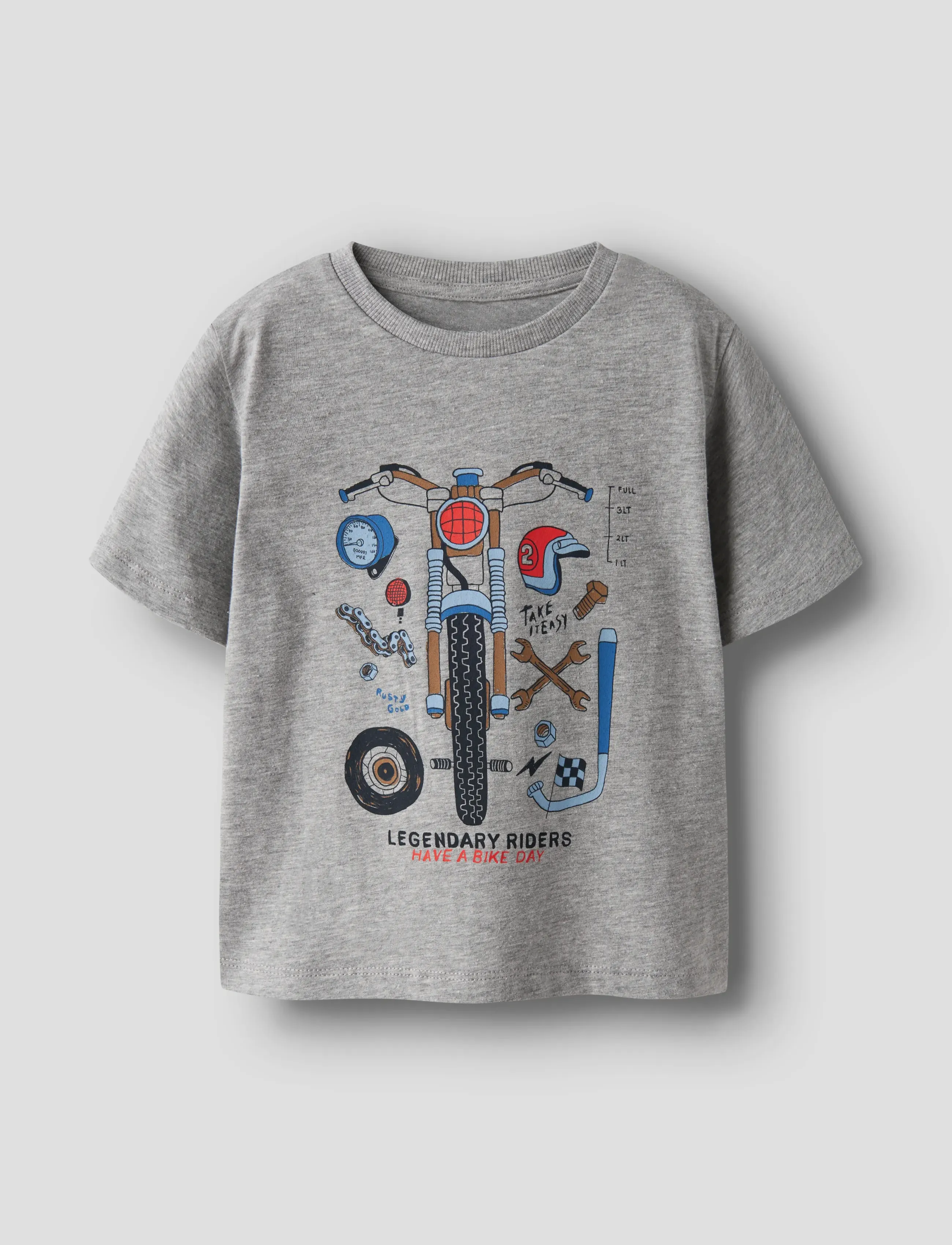 name it Nmmbo Ss Nreg Top Box, Børn, Kortærmet Grafik T-Shirt, Grå, Str: 92