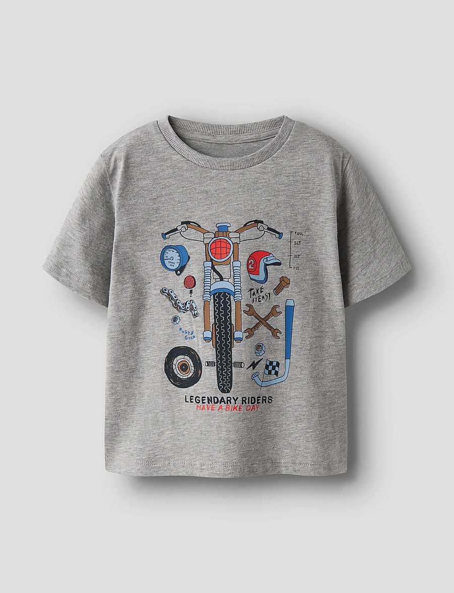 name it - NMMBO SS NREG TOP BOX - kortärmade t-shirts - grey melange - 0
