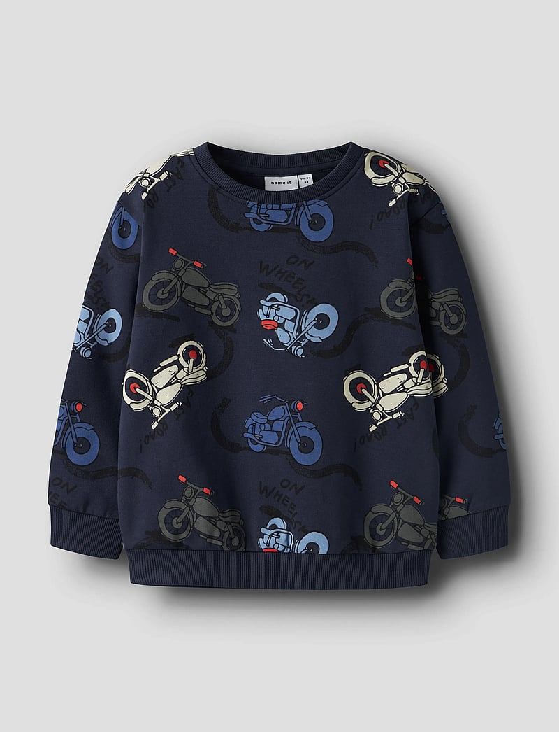 name it - NMMBRETT LS NREG SWEAT UNB BOX - dressipluusid - navy blazer - 0