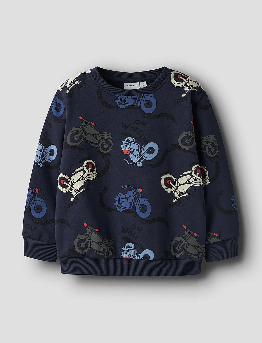name it - NMMBRETT LS NREG SWEAT UNB BOX - sweatshirts - navy blazer - 0