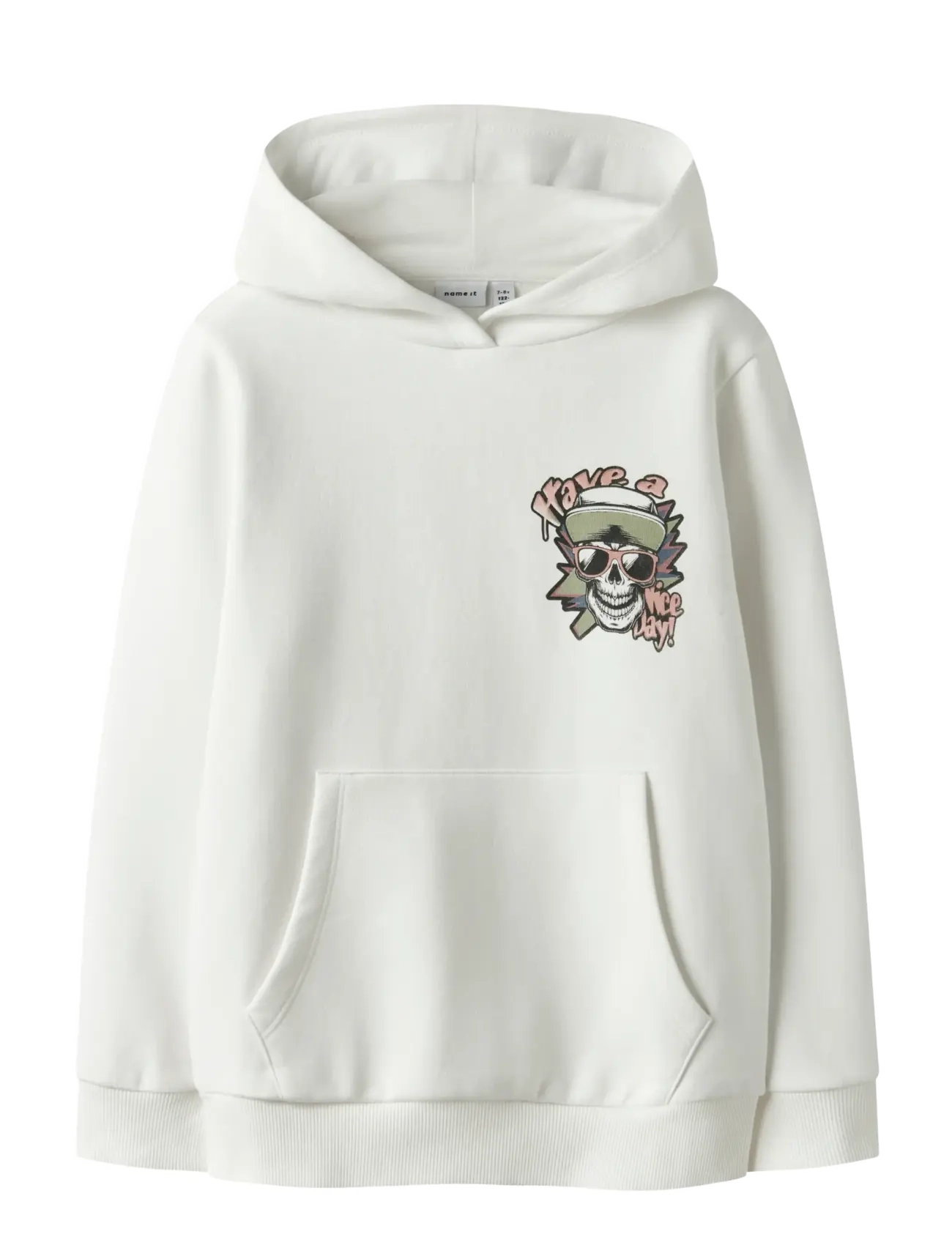 name it NKMBASTIAN LS SWE WH BRU BOX PS NOOS - Hættetrøjer - CLOUD DANCER / white