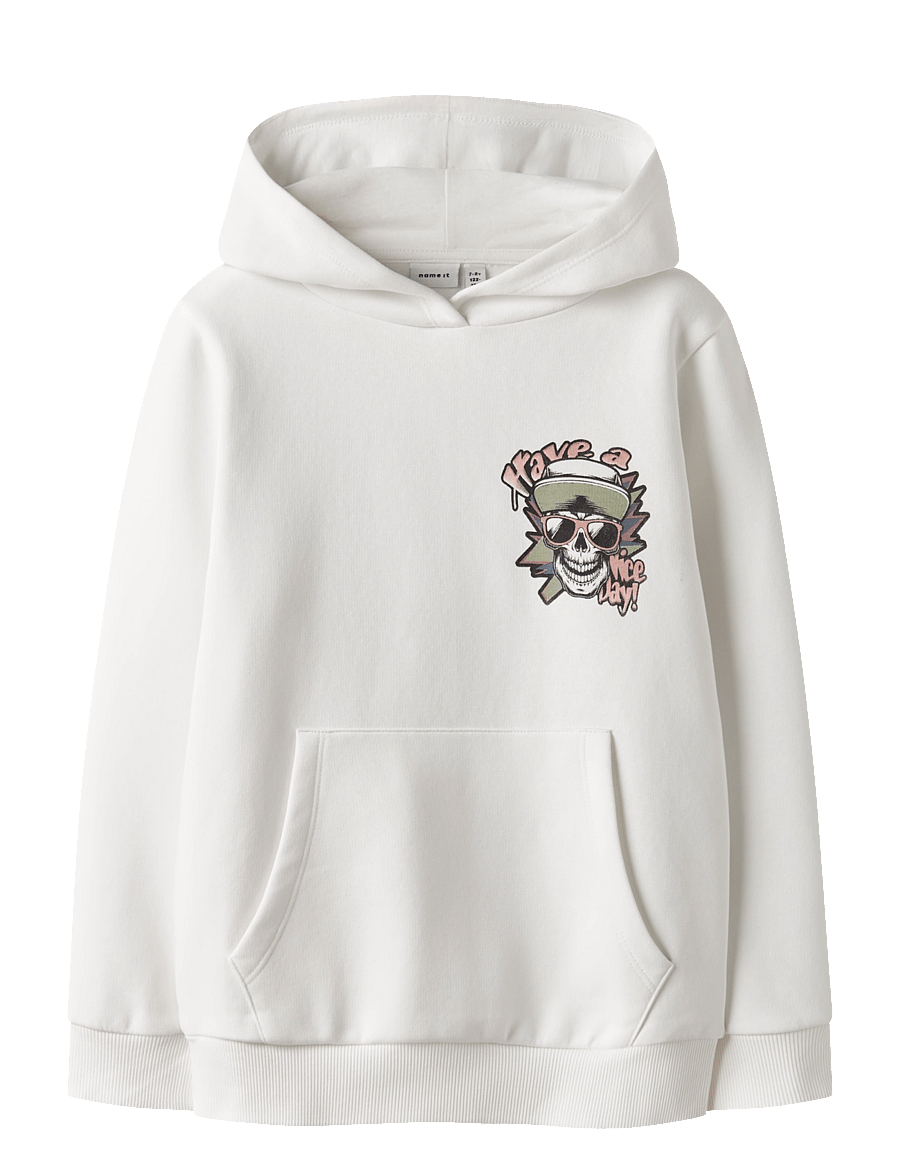 name it - NKMBASTIAN LS SWE WH BRU BOX PS NOOS - kapuzenpullover - cloud dancer - 0