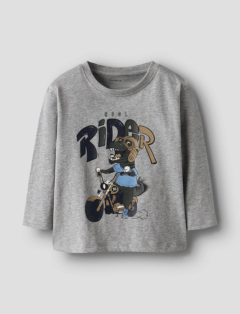 name it - NMMBILL LS NREG TOP BOX - langärmelig - grey melange - 0