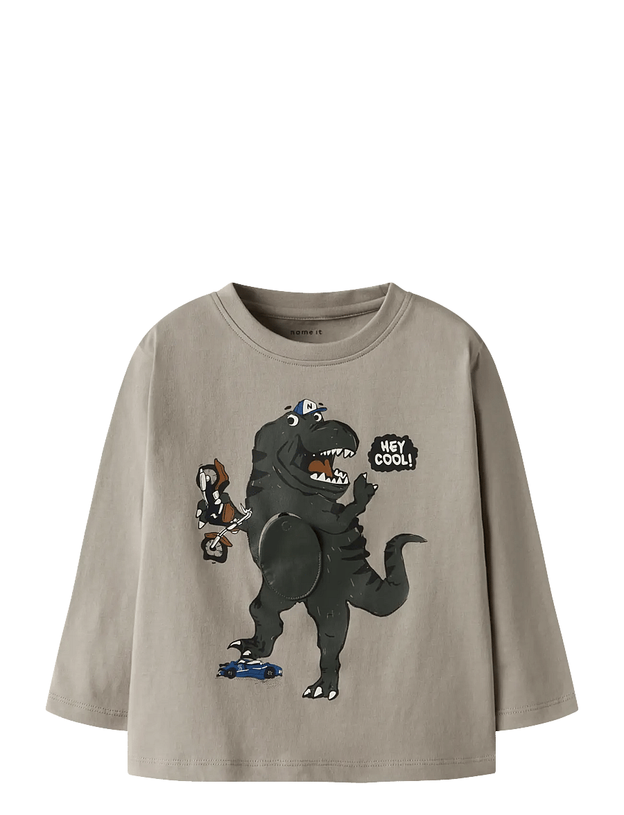 name it - NMMBILL LS NREG TOP BOX - langärmelig - vintage khaki - 1