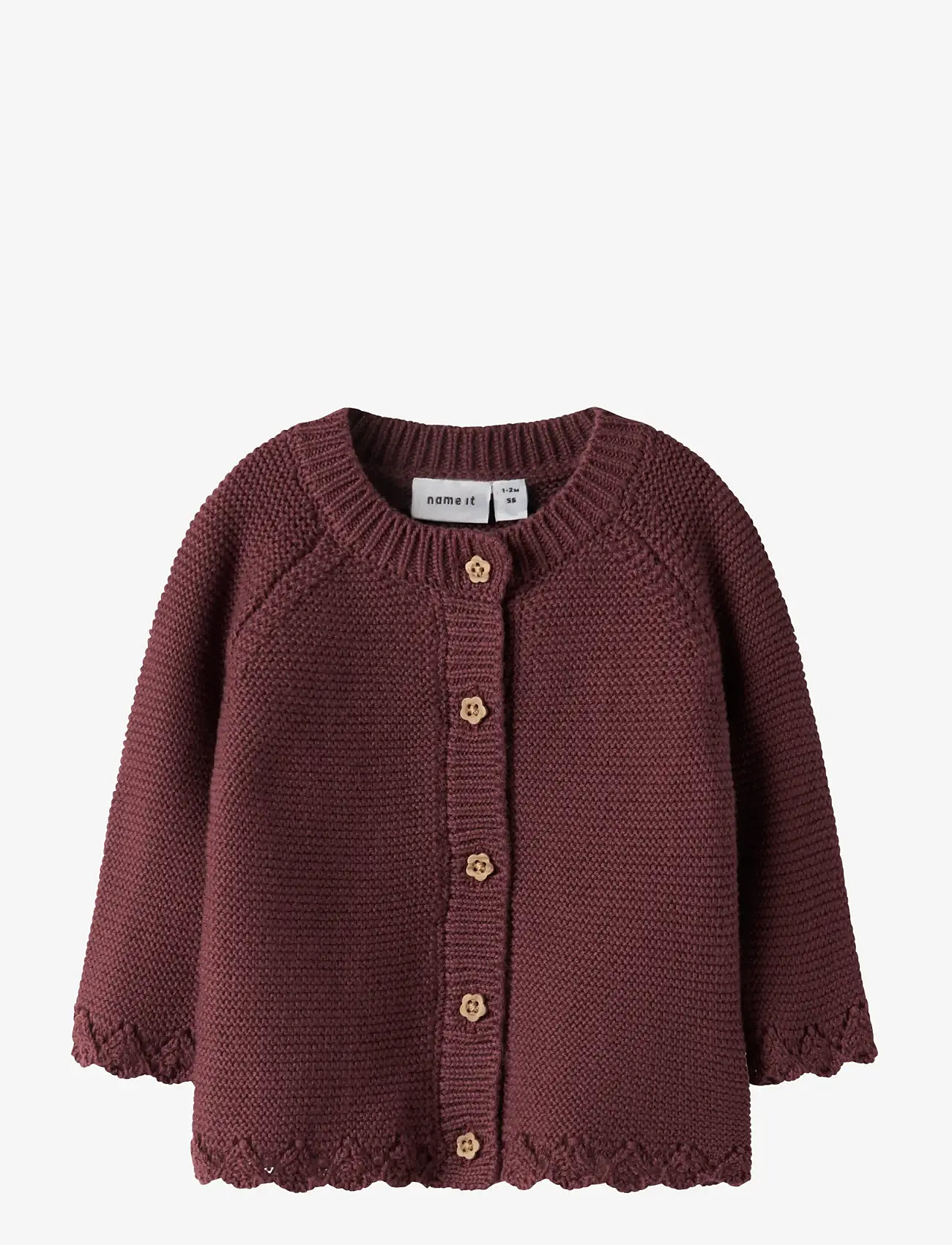 name it - NBFBALSALMI LS KNIT CARD - kardiganid - oxblood red - 1