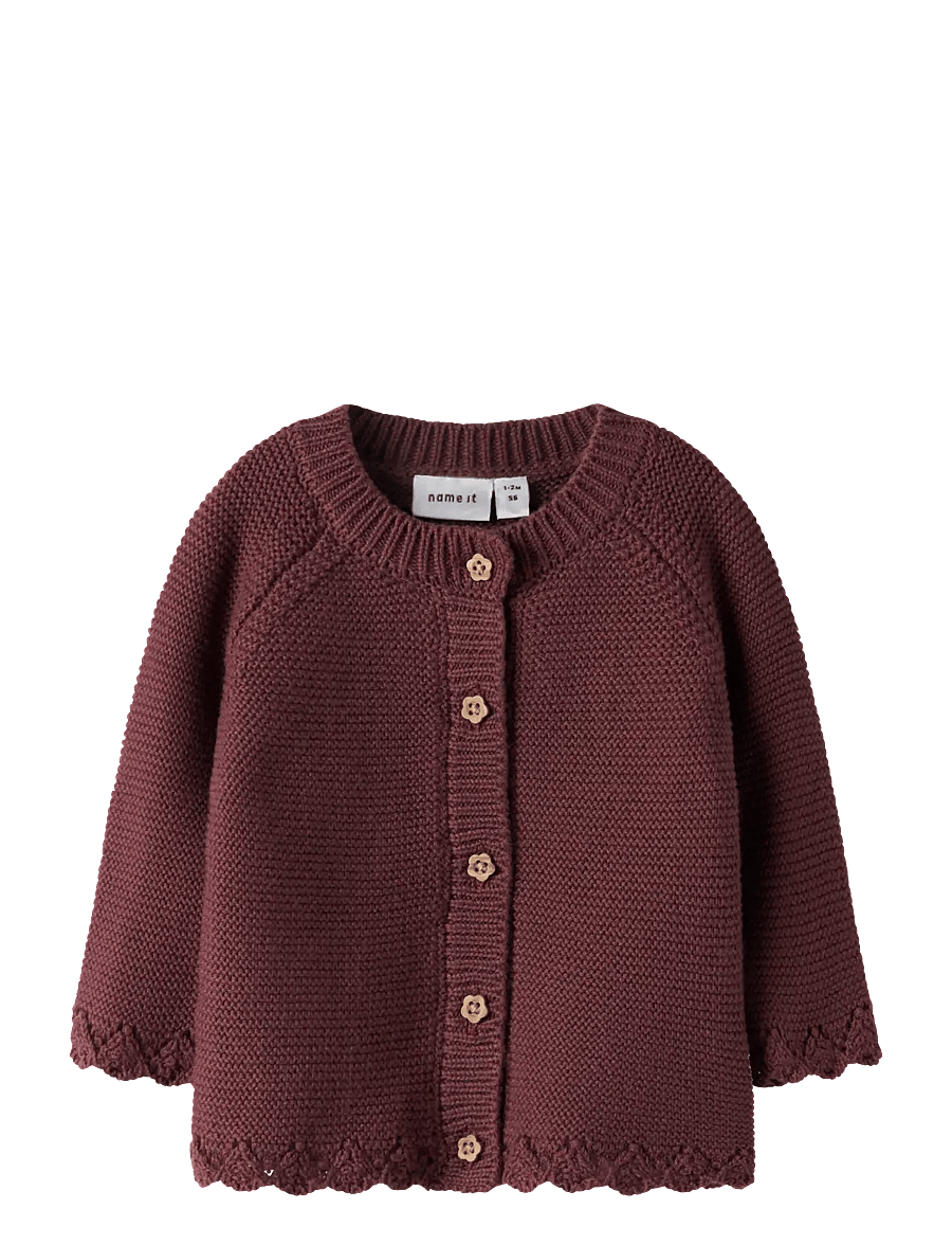 name it - NBFBALSALMI LS KNIT CARD - cardigans - oxblood red - 1