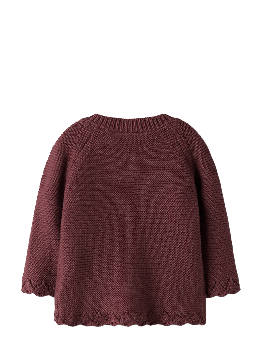 name it - NBFBALSALMI LS KNIT CARD - cardigans - oxblood red - 2