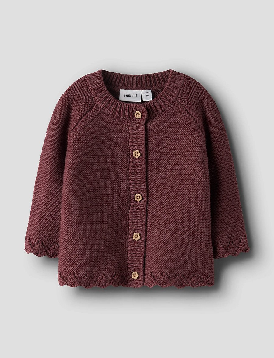 name it - NBFBALSALMI LS KNIT CARD - cardigans - oxblood red - 0