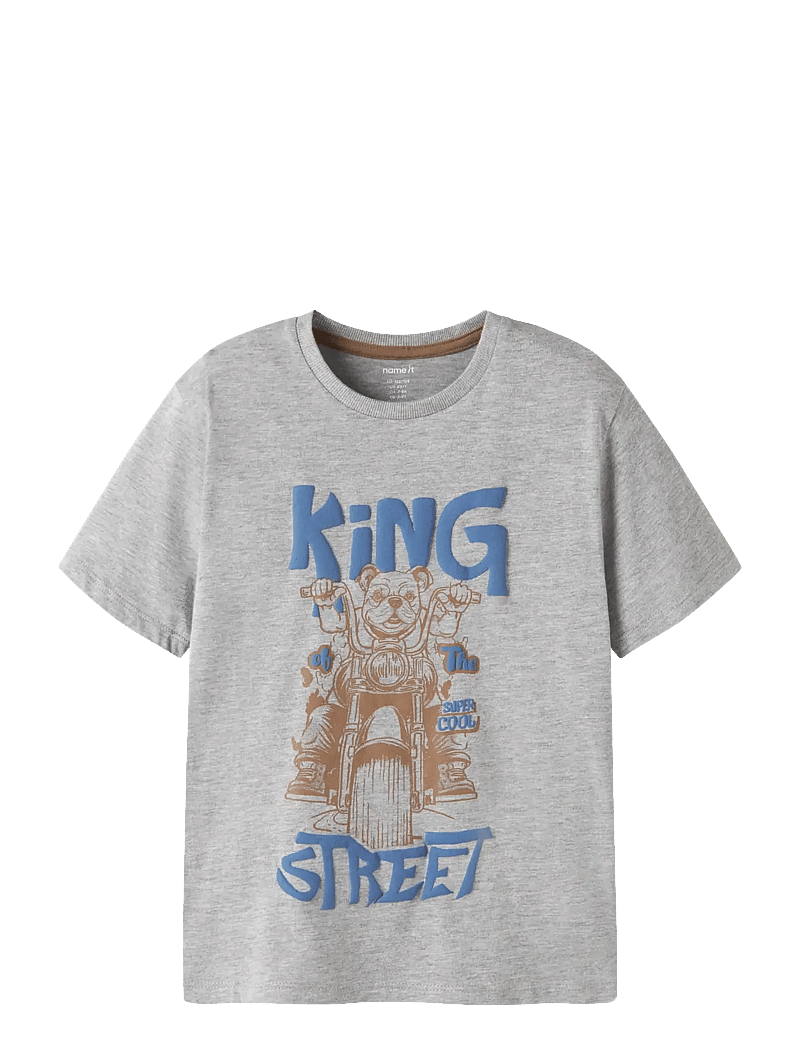 name it - NKMBENT SS NREG TOP BOX - lühikeste varrukatega t-särgid - grey melange - 1