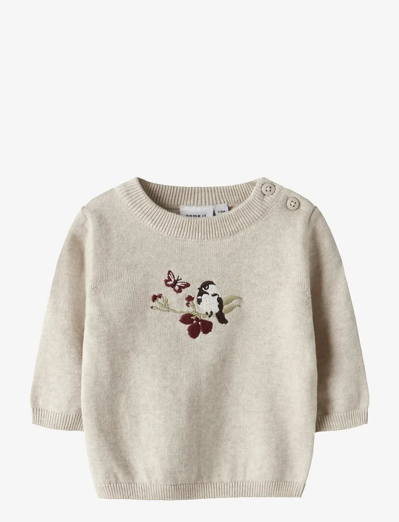 name it - NBFBIRD LS KNIT BOX - trøjer - peyote melange - 0