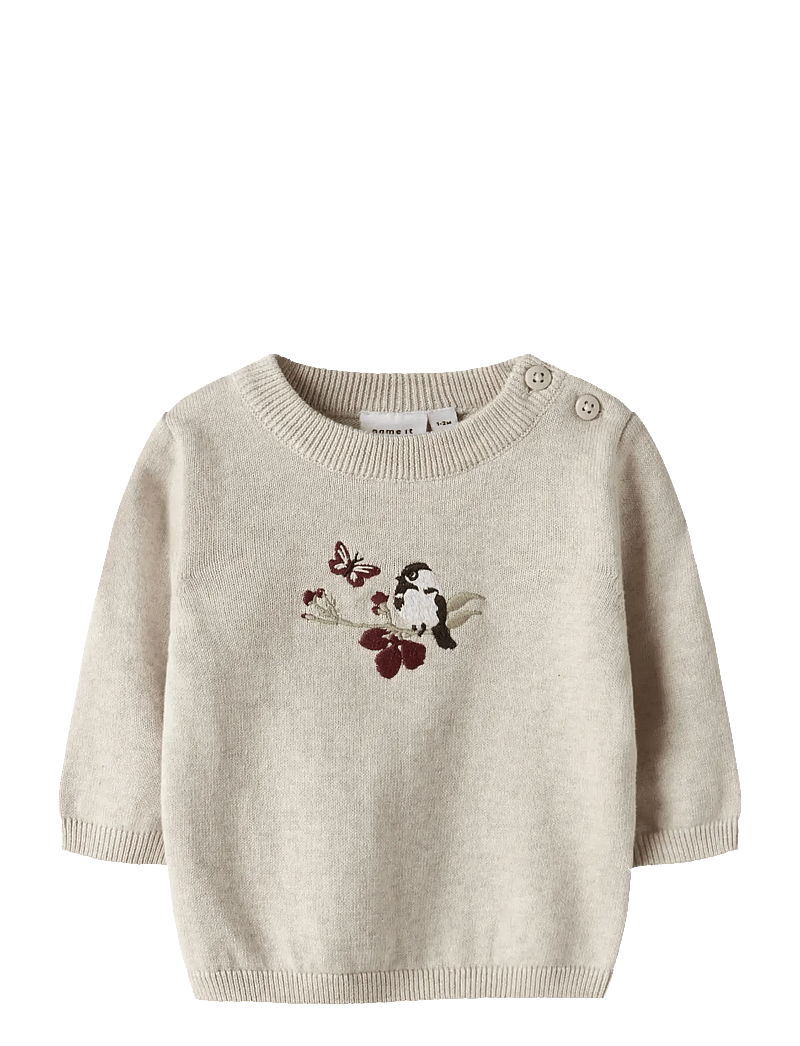 name it - NBFBIRD LS KNIT BOX - trøjer - peyote melange - 0