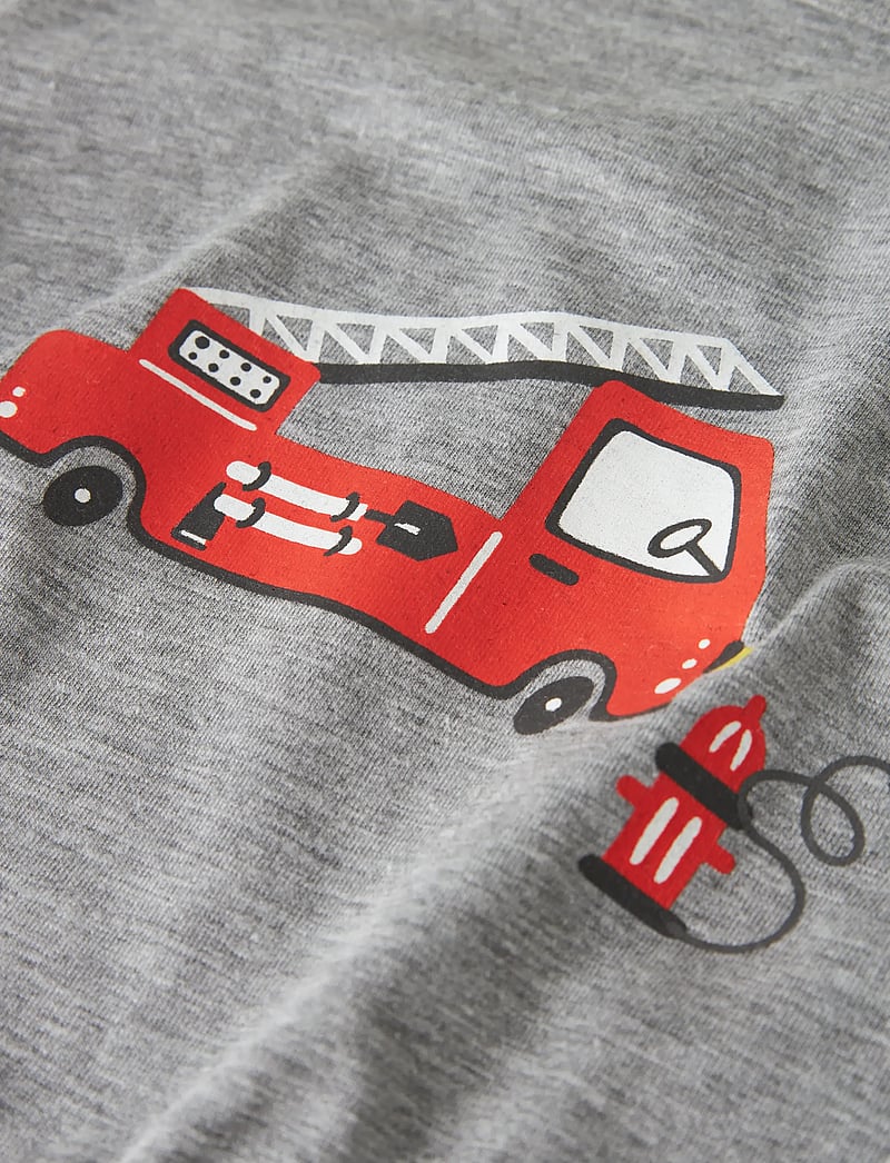 name it - NMMNIGHTSET GREY FIRETRUCK NOOS - pyjama-sets - grey melange - 4