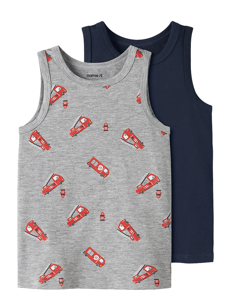 name it - NMMTANK TOP 2P GREY FIRETRUCK NOOS - Õlapaeltega topid - grey melange - 1