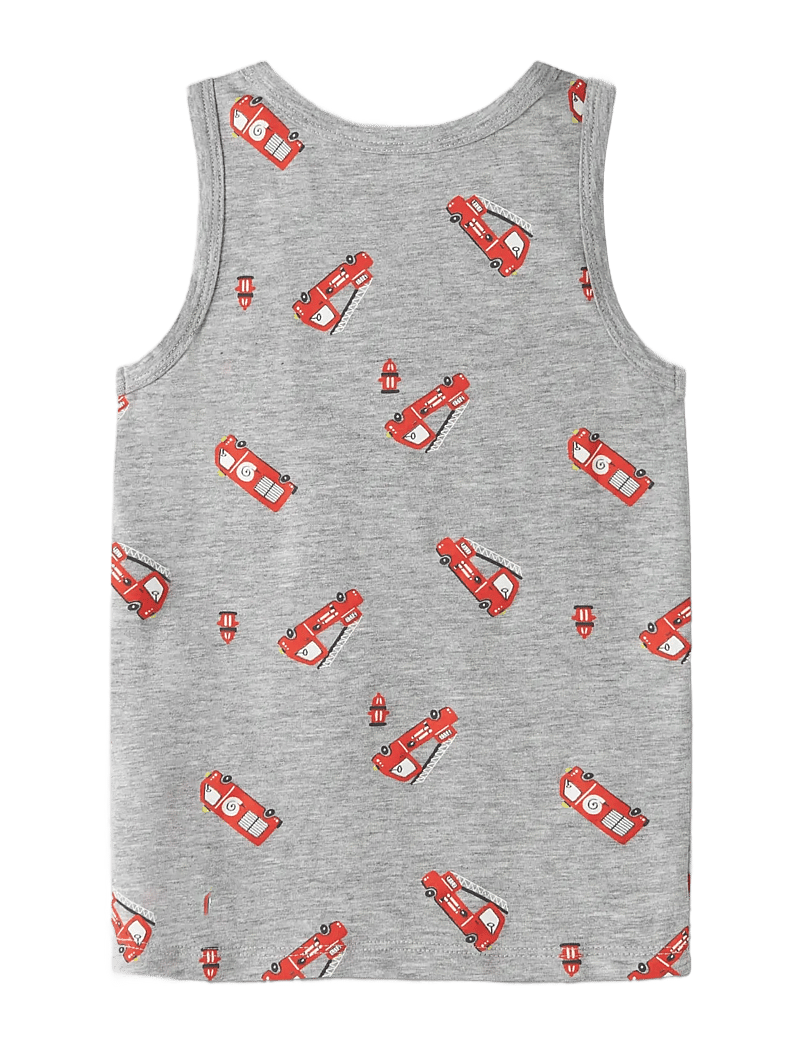 name it - NMMTANK TOP 2P GREY FIRETRUCK NOOS - Õlapaeltega topid - grey melange - 2