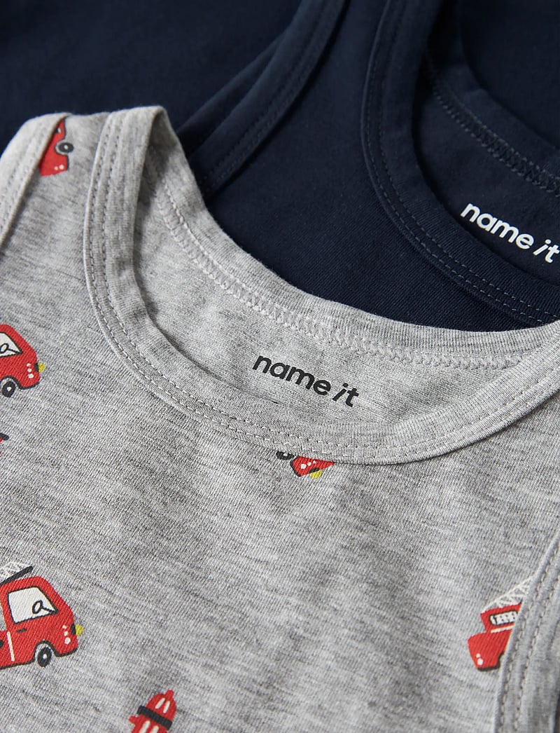name it - NMMTANK TOP 2P GREY FIRETRUCK NOOS - Õlapaeltega topid - grey melange - 4