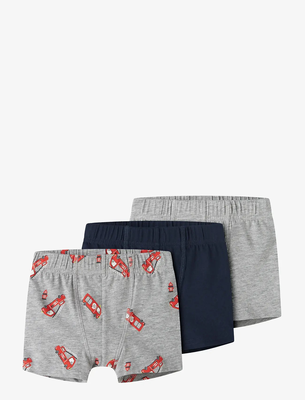 name it - NMMTIGHTS 3P GREY FIRETRUCK NOOS - kalsonger - grey melange - 1