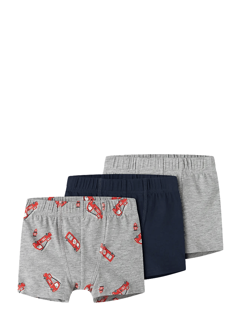 name it - NMMTIGHTS 3P GREY FIRETRUCK NOOS - kalsonger - grey melange - 1