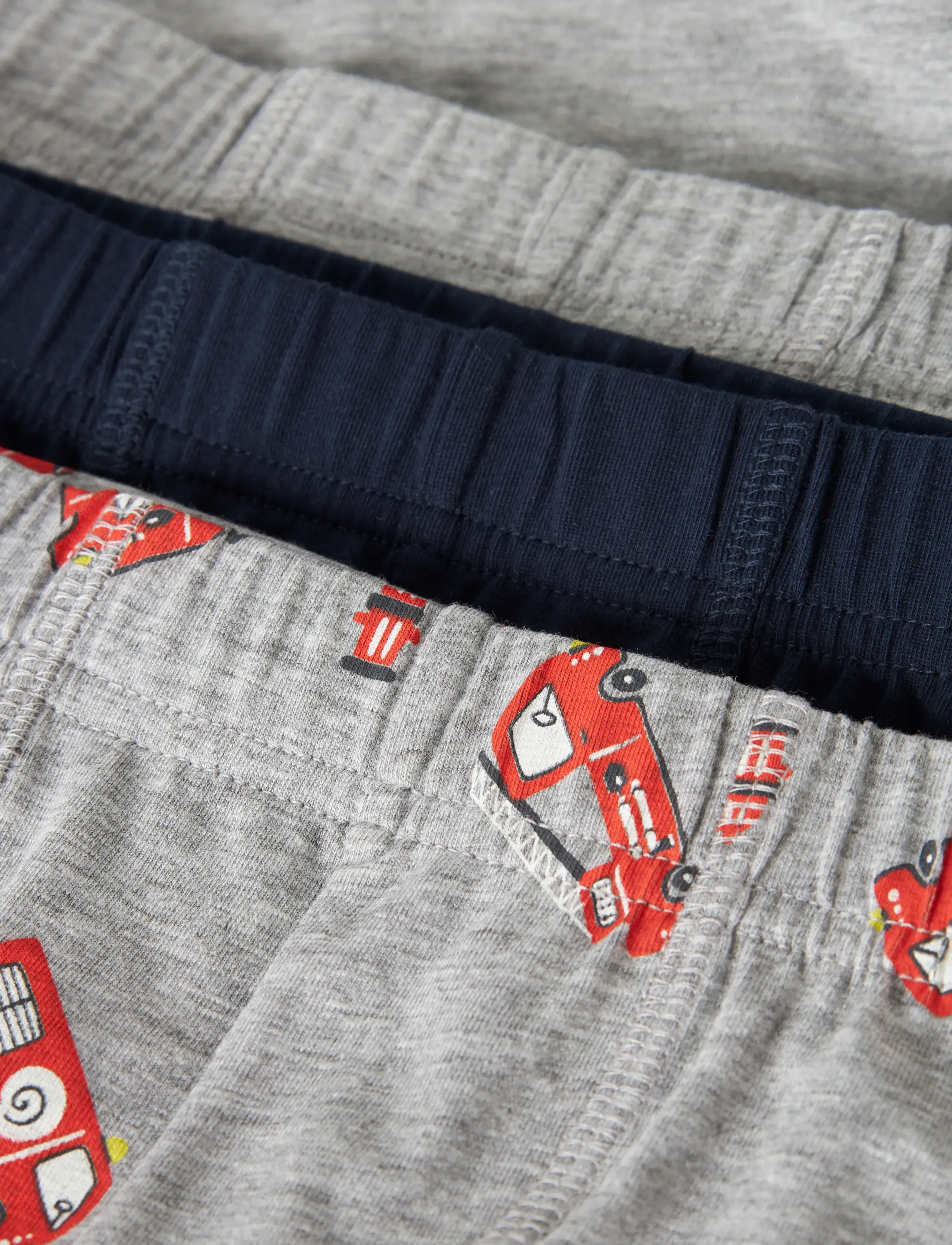 name it - NMMTIGHTS 3P GREY FIRETRUCK NOOS - underbukser - grey melange - 4
