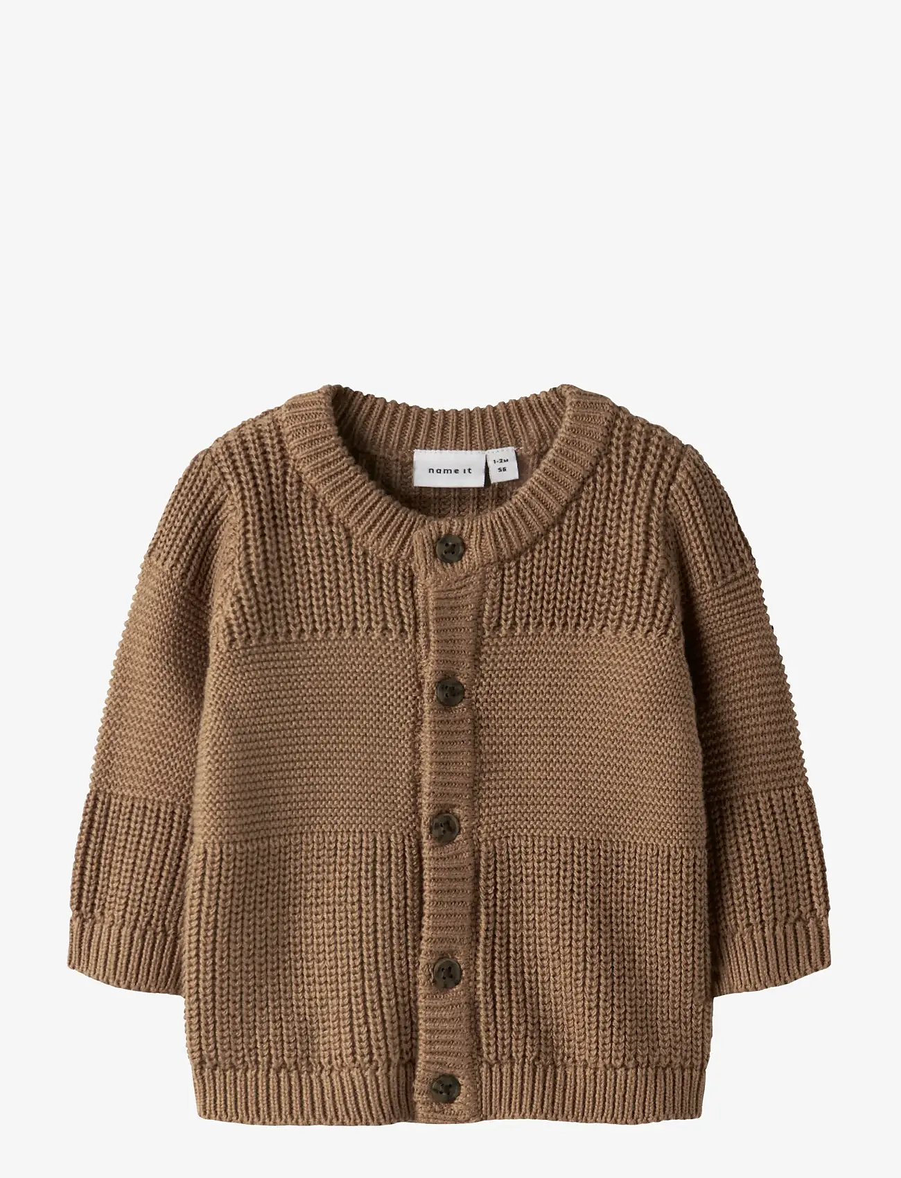 name it - NBMBOYS LS KNIT CARD - kardiganid - toasted coconut - 1