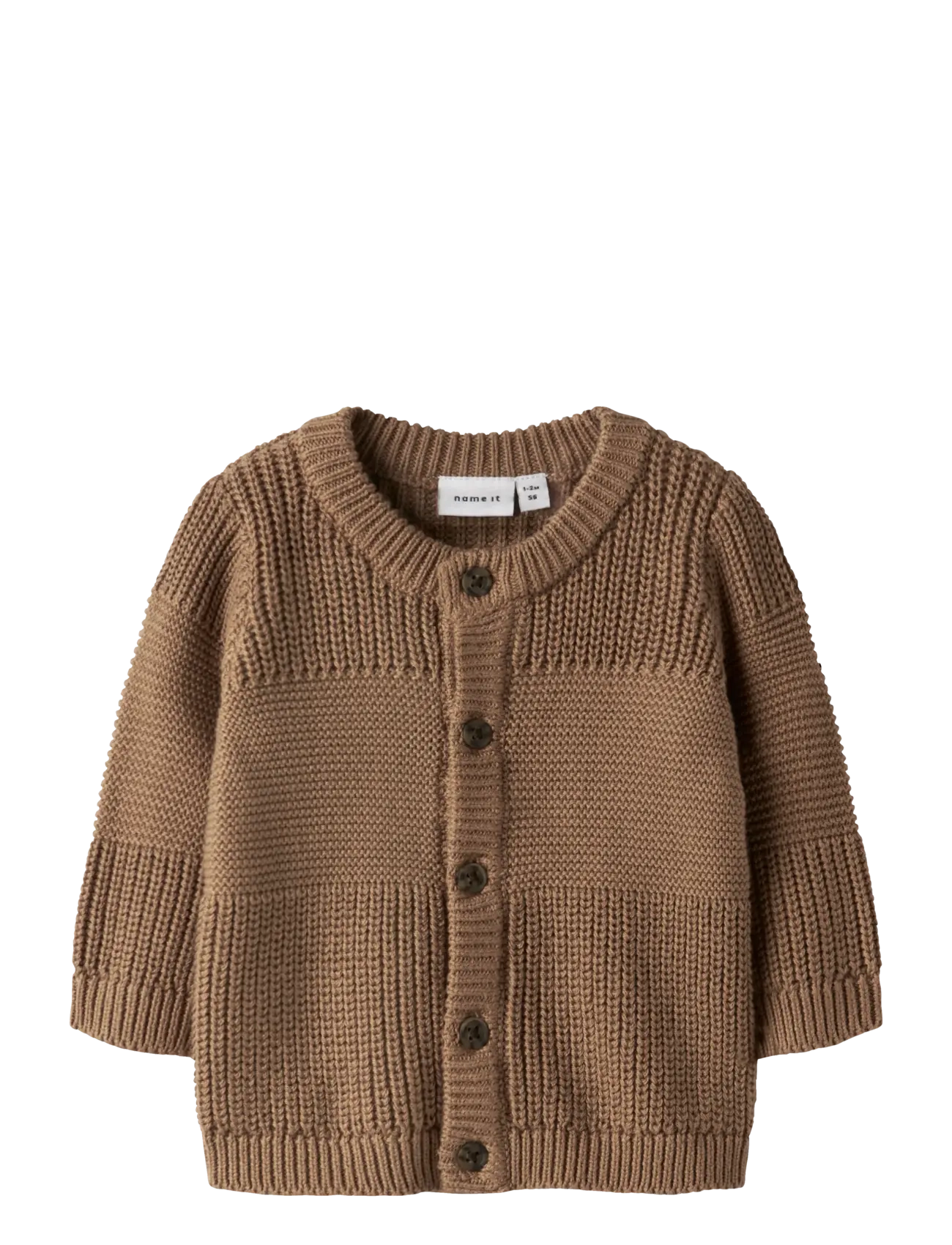 name it NBMBOYS LS KNIT CARD - Riided - TOASTED COCONUT / brown