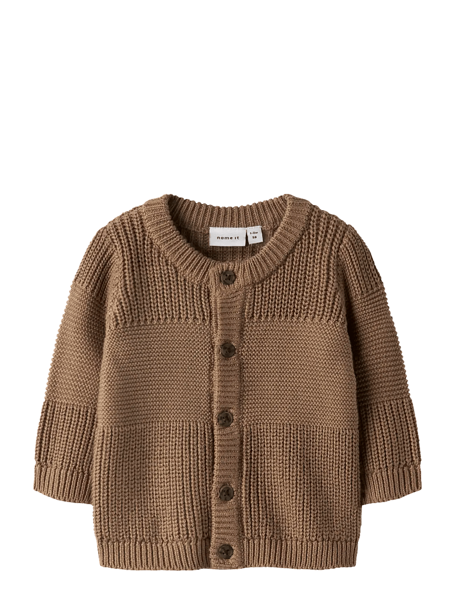 name it - NBMBOYS LS KNIT CARD - cardigans - toasted coconut - 1
