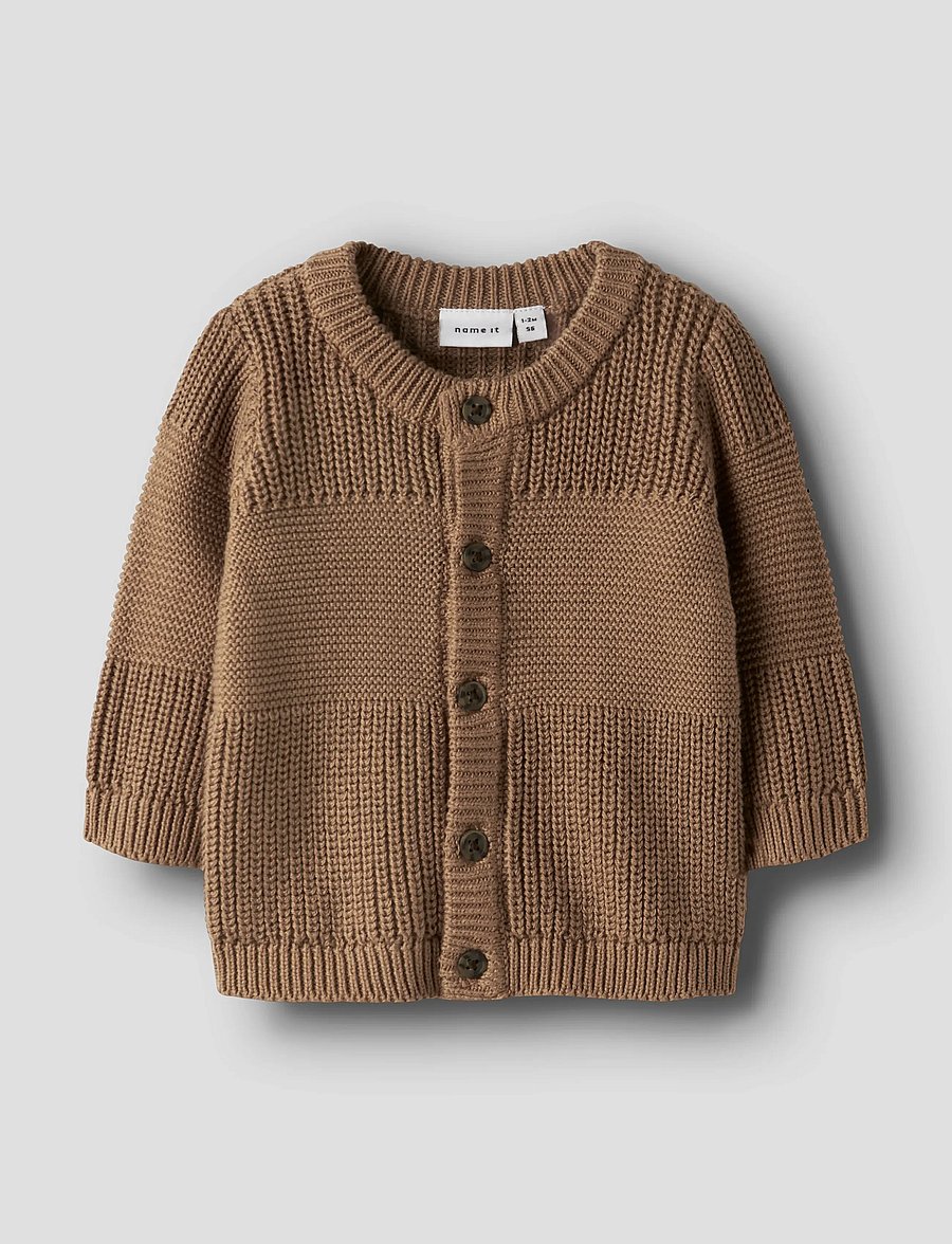 name it - NBMBOYS LS KNIT CARD - cardigans - toasted coconut - 0