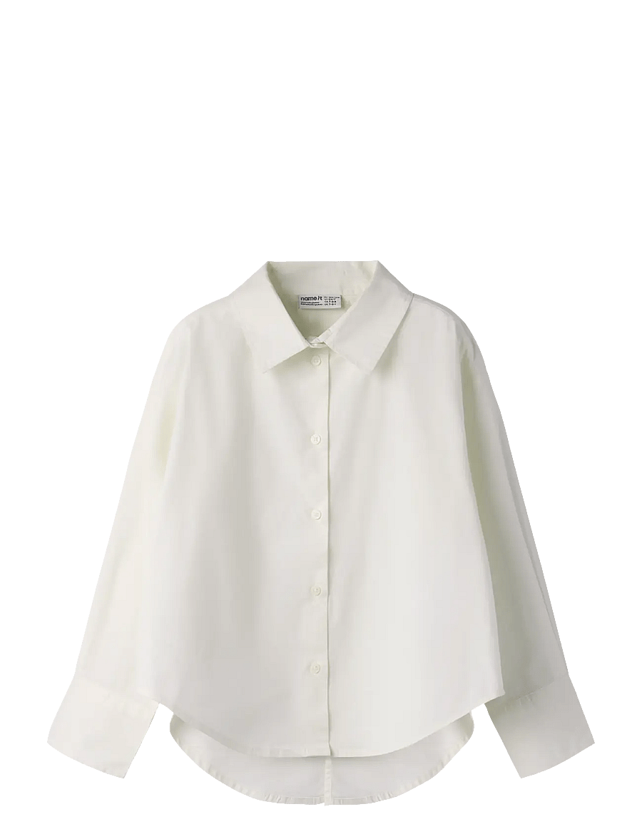 name it - NKFBINETTE LS RLX SHIRT - långärmade skjortor - cloud dancer - 1