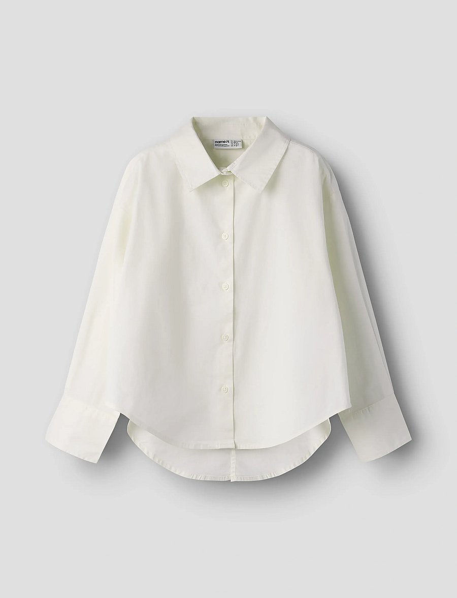 name it - NKFBINETTE LS RLX SHIRT - långärmade skjortor - cloud dancer - 0