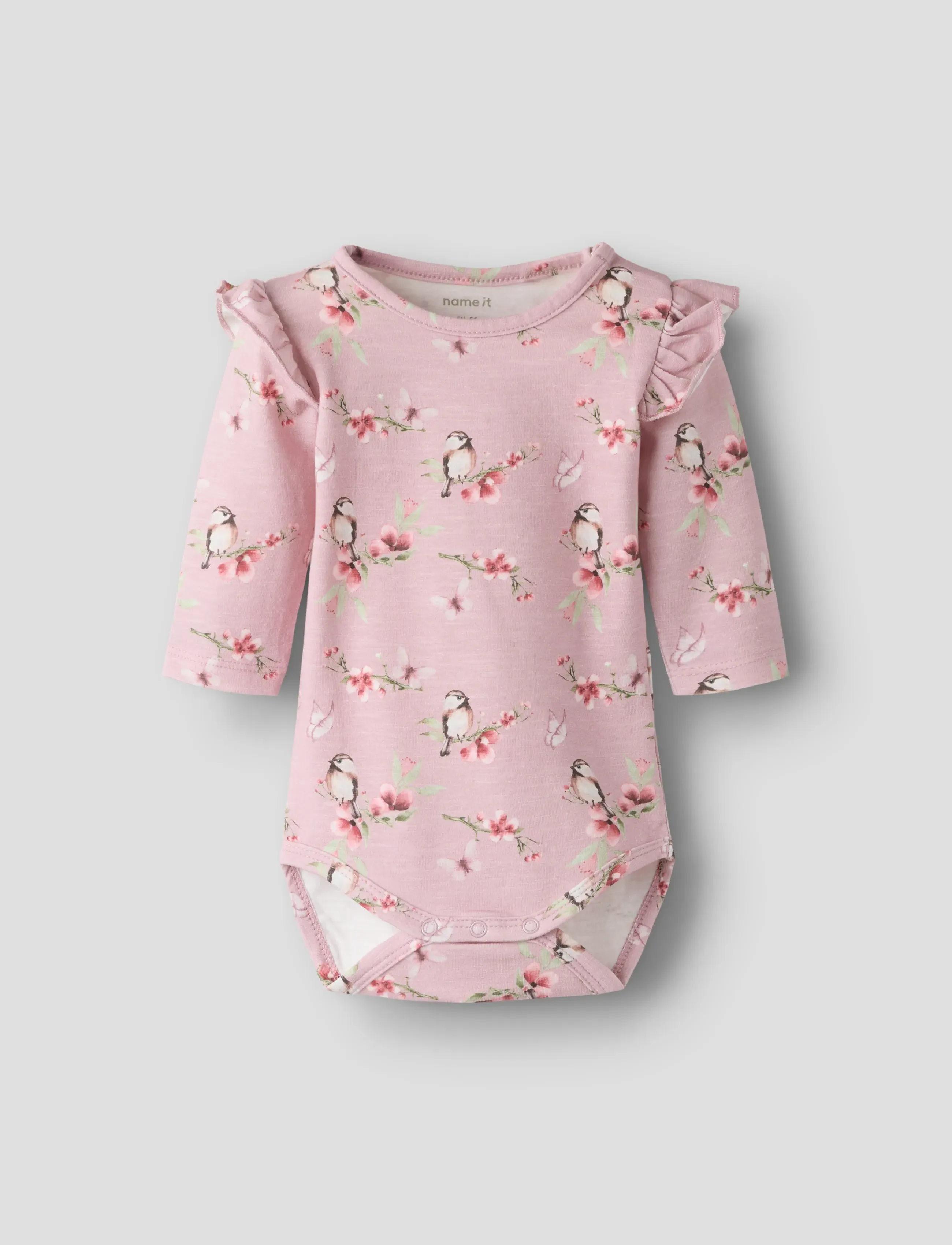 name it Nbfbetty Ls Body, 56, Bodys, Rosa - Long-sleeved Kinder
