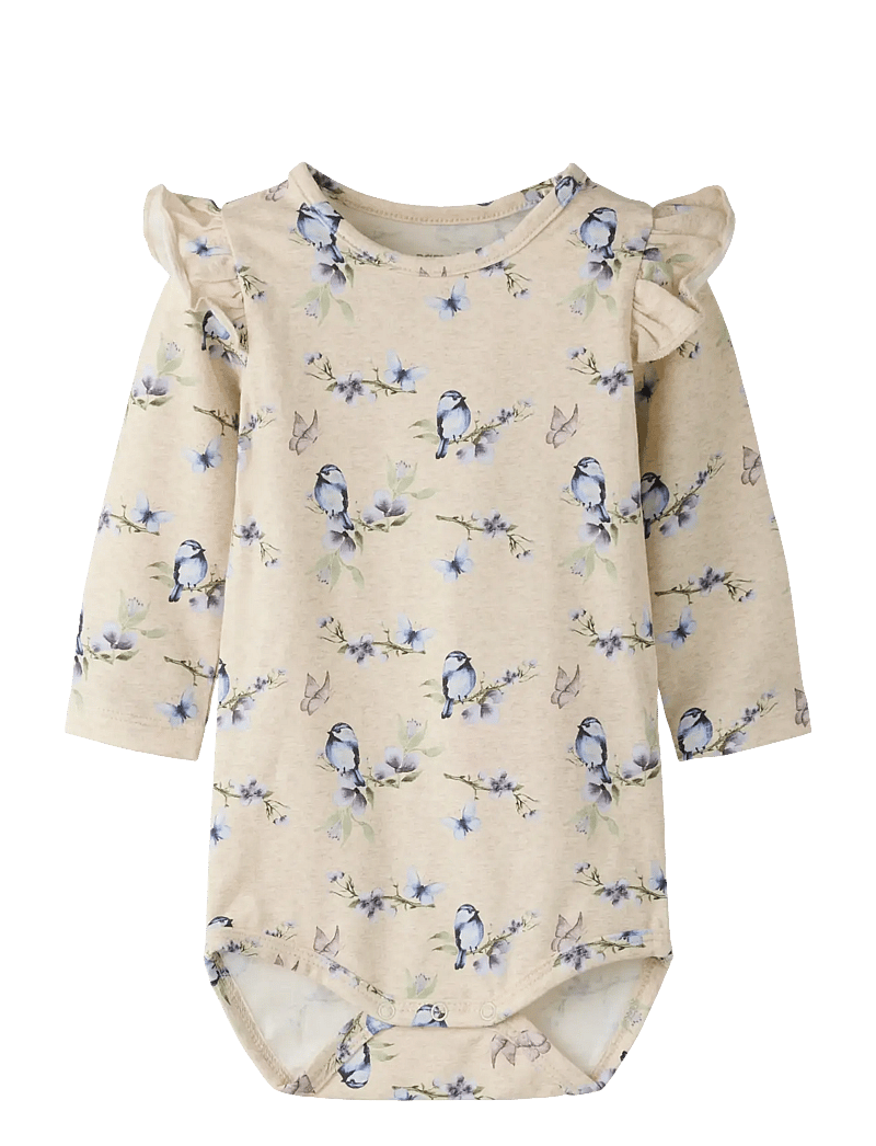 name it - NBFBETTY LS BODY - langærmede bodyer - peyote melange - 1