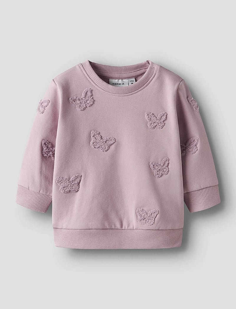 name it - NBFBETINA LS SWEAT BRU - sweatshirts - dawn pink - 0