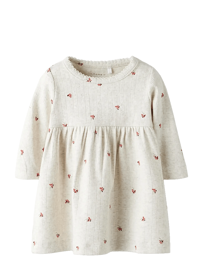 name it - NBFBERRIES LS DRESS BOX - langärmelige babykleider - peyote melange - 1