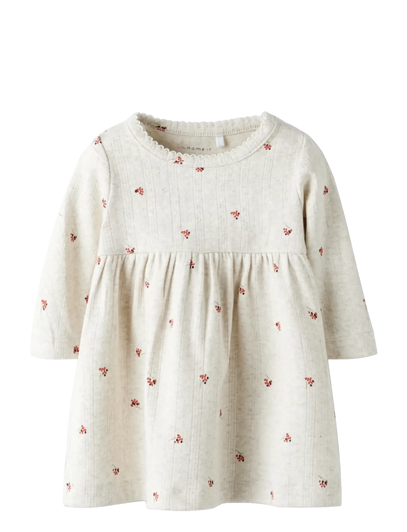 name it NBFBERRIES LS DRESS BOX - 4 for 3 - PEYOTE MELANGE / cream