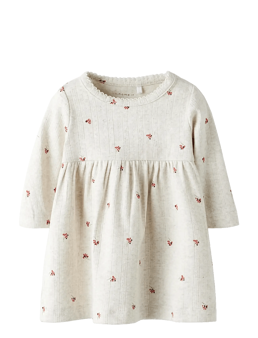 name it - NBFBERRIES LS DRESS BOX - långärmade babyklänningar - peyote melange - 1