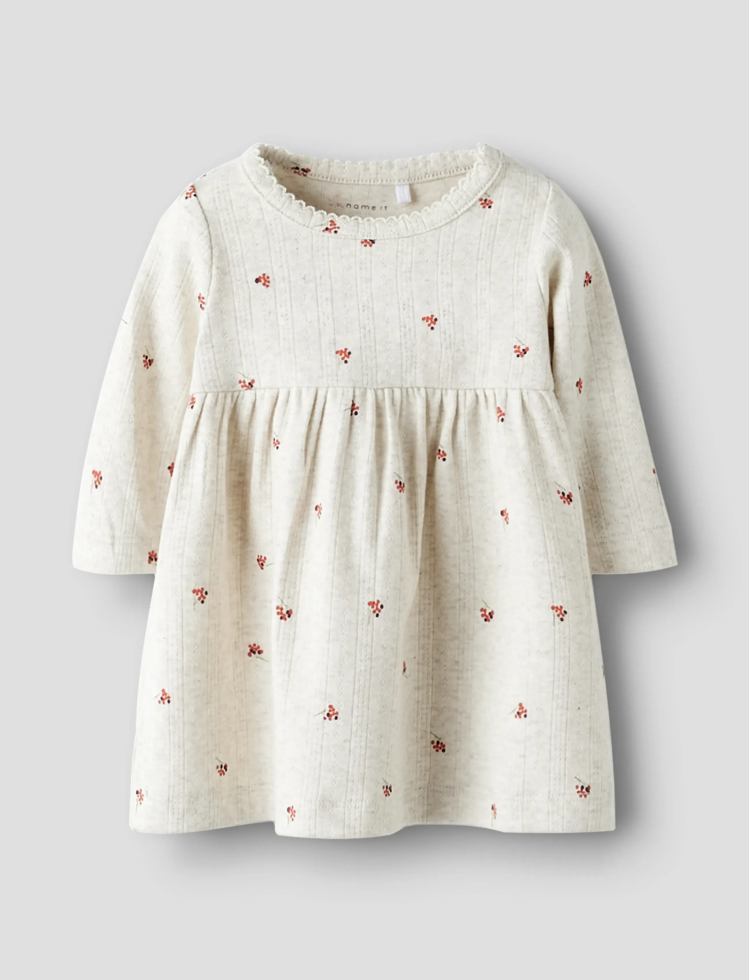 name it NBFBERRIES LS DRESS BOX - Langärmelige Babykleider - PEYOTE MELANGE / cream