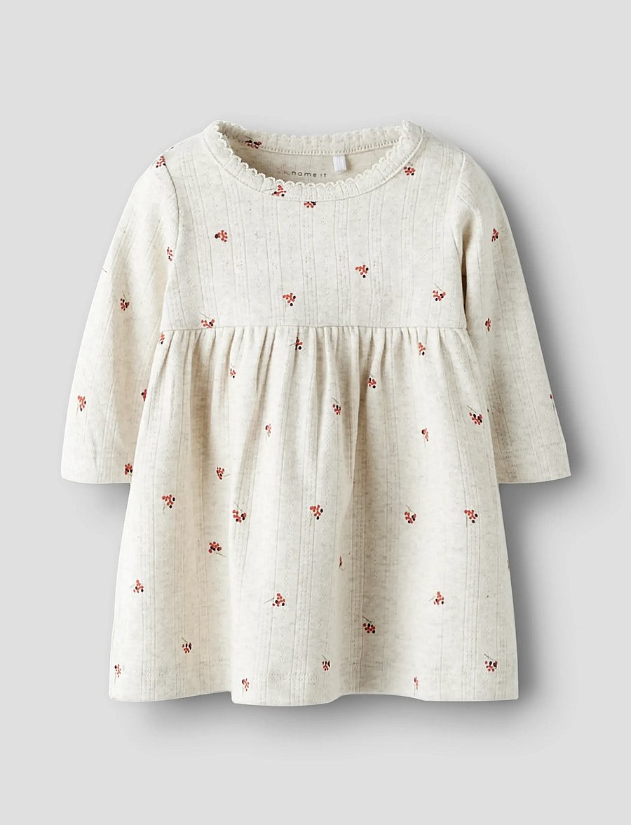 name it - NBFBERRIES LS DRESS BOX - långärmade babyklänningar - peyote melange - 0