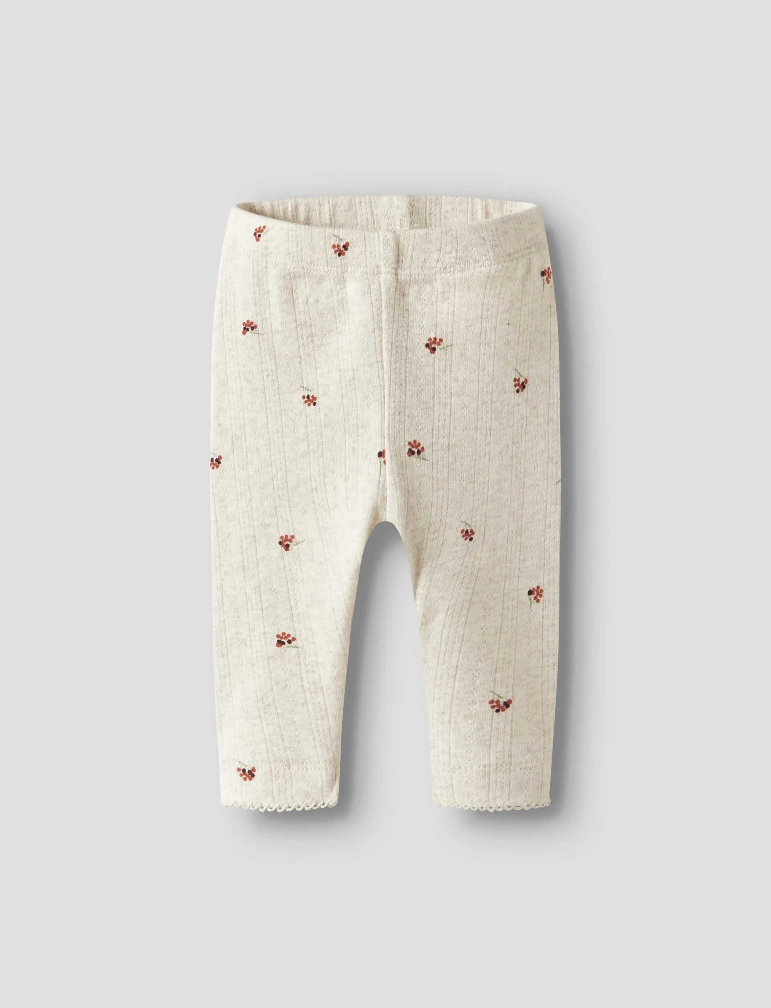 name it Nbfberries Legging Box, Børn, Baby Bærprint Ribstrikkede Leggings, Cream, Str: 68